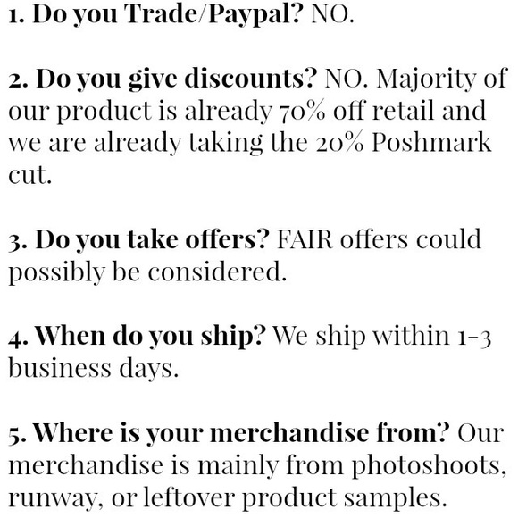 • SAMPLE SALE + FAQ’s • - Picture 2 of 3